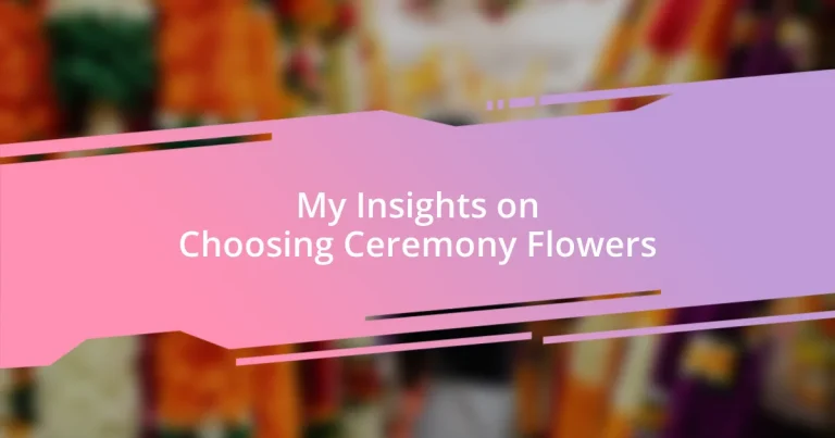 My Insights on Choosing Ceremony Flowers